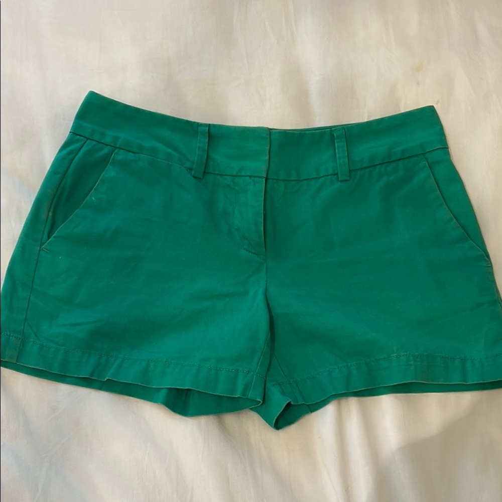 LOFT High Waist Green Shorts with Tailored Fit